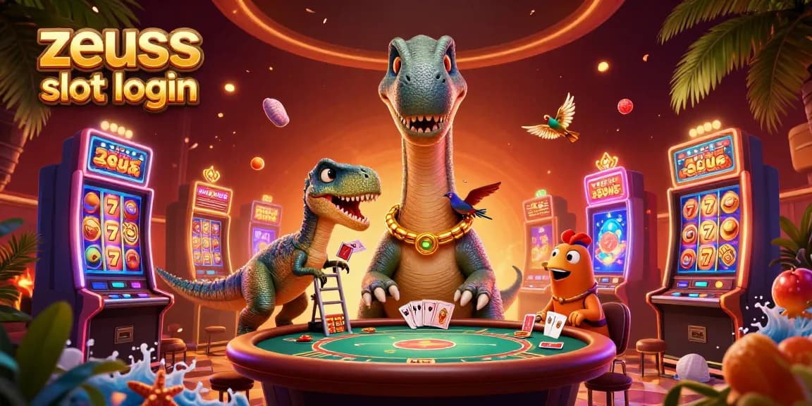 Players enjoy a thrilling zeus slot login experience with vibrant slot machine visuals in this dynamic casino scene.