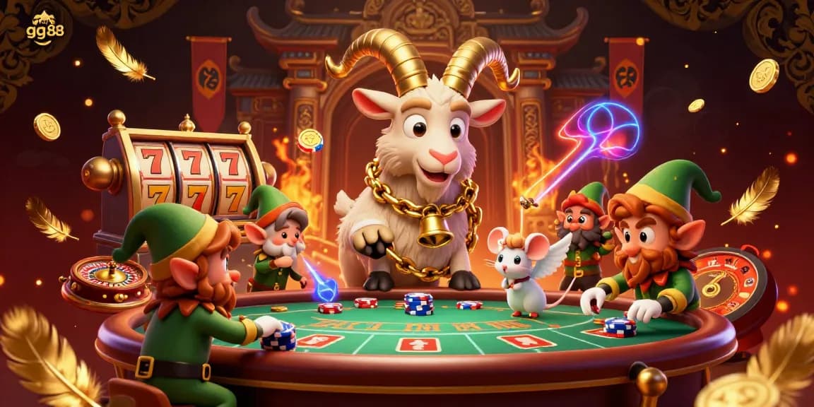 Experience thrilling gaming action at GG88's vibrant casino with animated characters and dynamic betting elements.