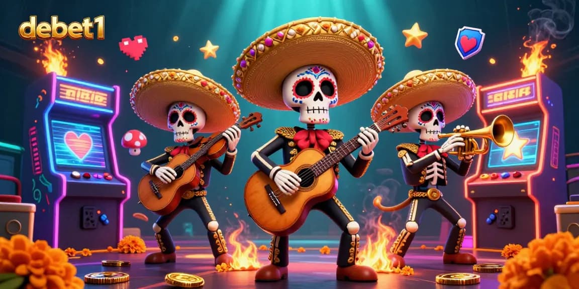 Experience the lively spirit of debet1 with a vibrant mariachi band in a casino-themed dynamic scene.