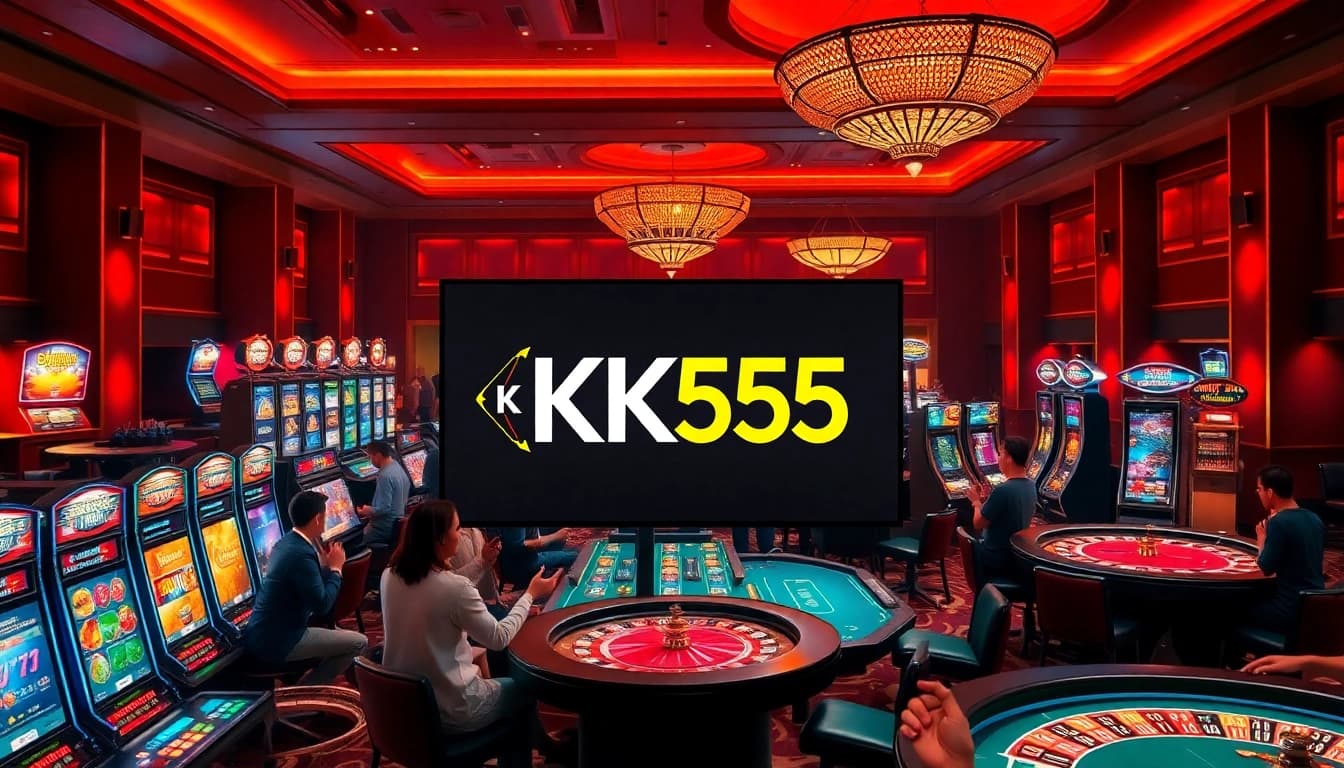 Players enjoying immersive gaming at https://kk55.exchange/ with vibrant casino tables and excitement.