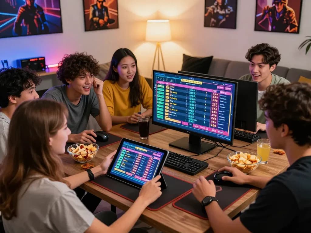Exciting gaming moment with friends engaging in togel betting on tot88.