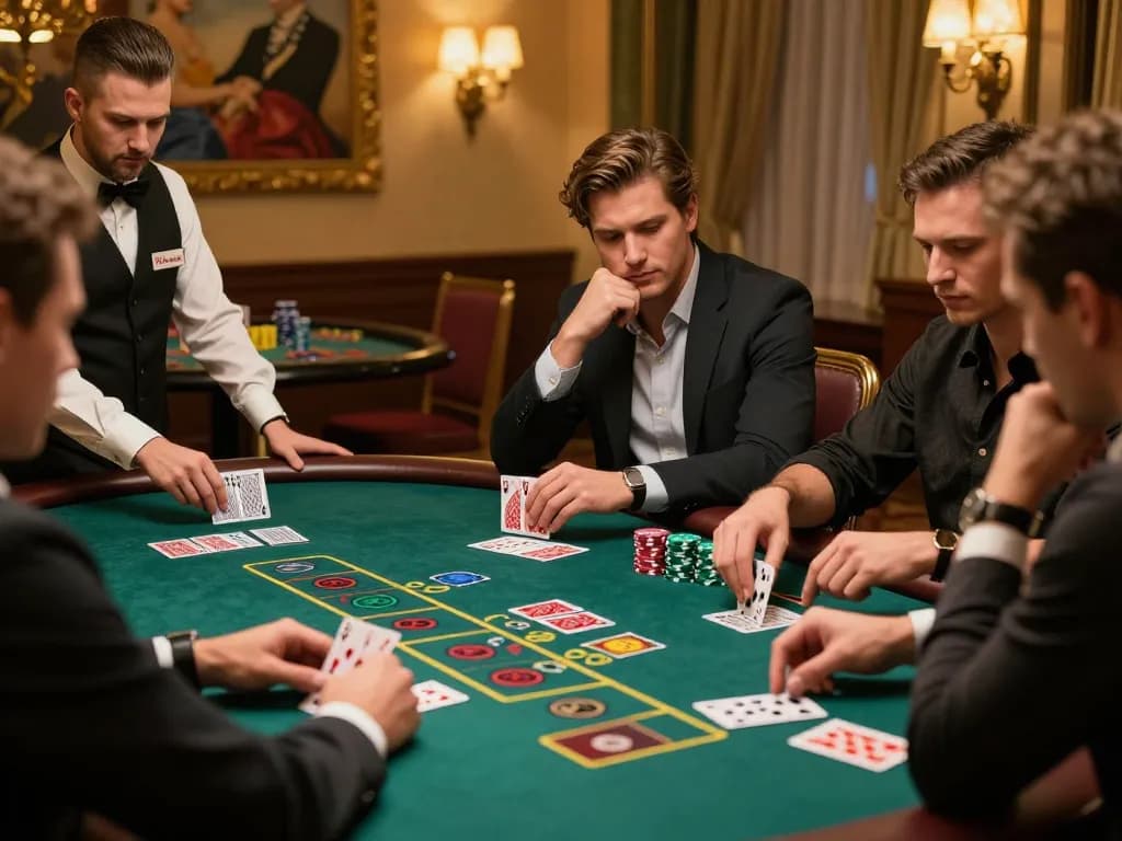 Experience an intense moment at 79KING's blackjack table, showcasing strategic gameplay and casino atmosphere.