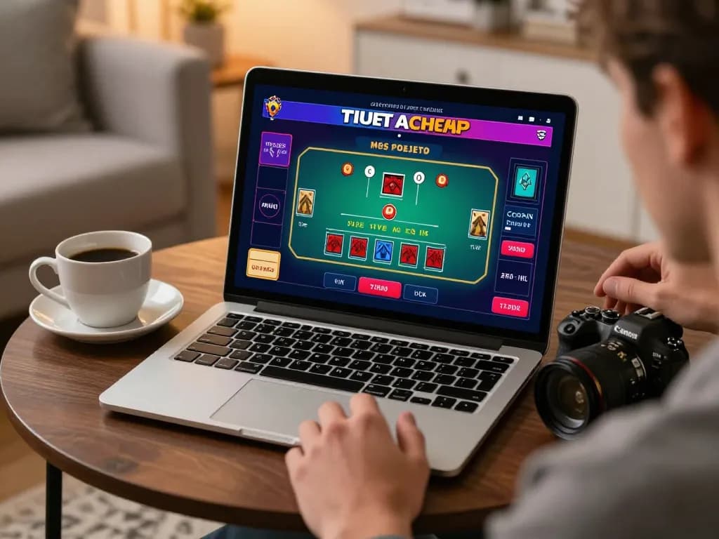 Player engaging in live blackjack on cm88, showcasing an online gambling setup with a strategic atmosphere.