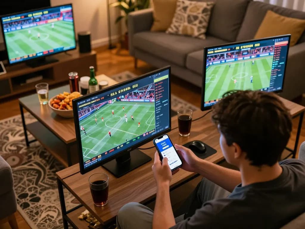 Engaged player analyzing sports odds on Jun88 app for an exciting betting experience
