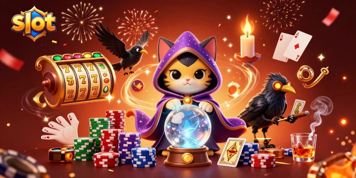 Spin the slot reels in an engaging scene with mystic characters and vibrant casino elements.