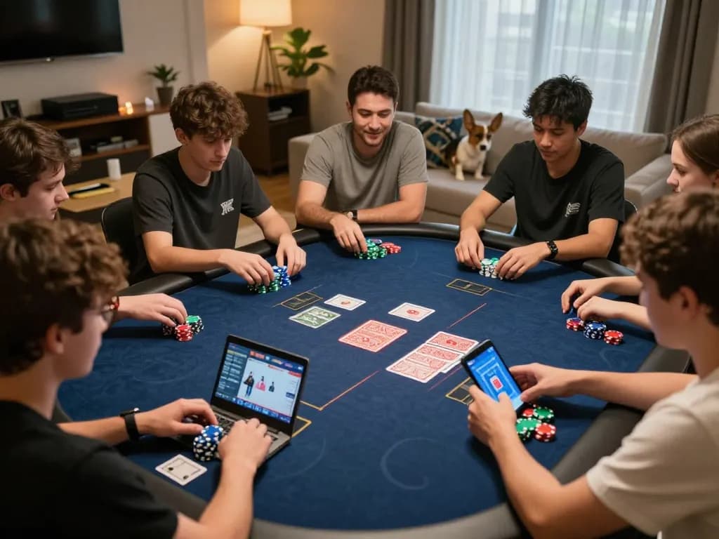 Engaging online gaming session featuring game bài đổi thưởng as players strategize with cards and chips.