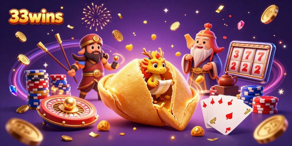 Experience winning thrills at 33wins with captivating casino elements in a vibrant scene.