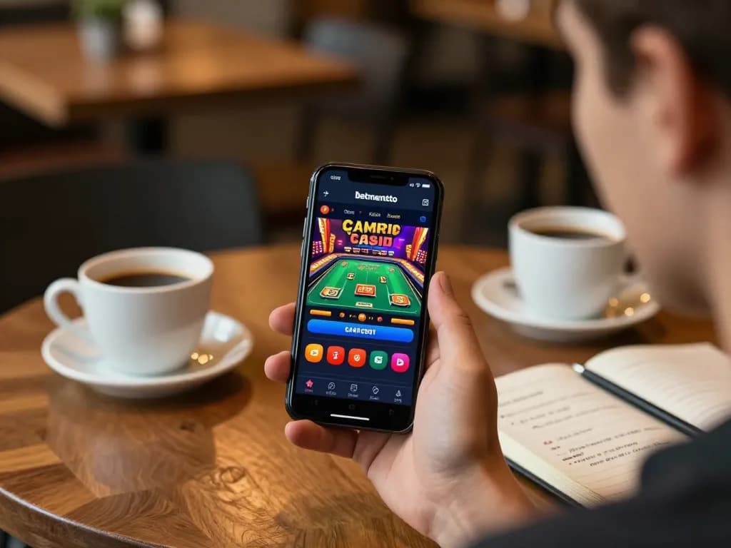 Engaging gameplay on the Betmentoto app displayed on smartphone, highlighting mobile casino experience.