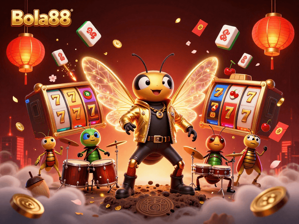 Menangkan slot jackpot di Bola88 dengan rock star cicada dan banyak elemen kasino menarik.