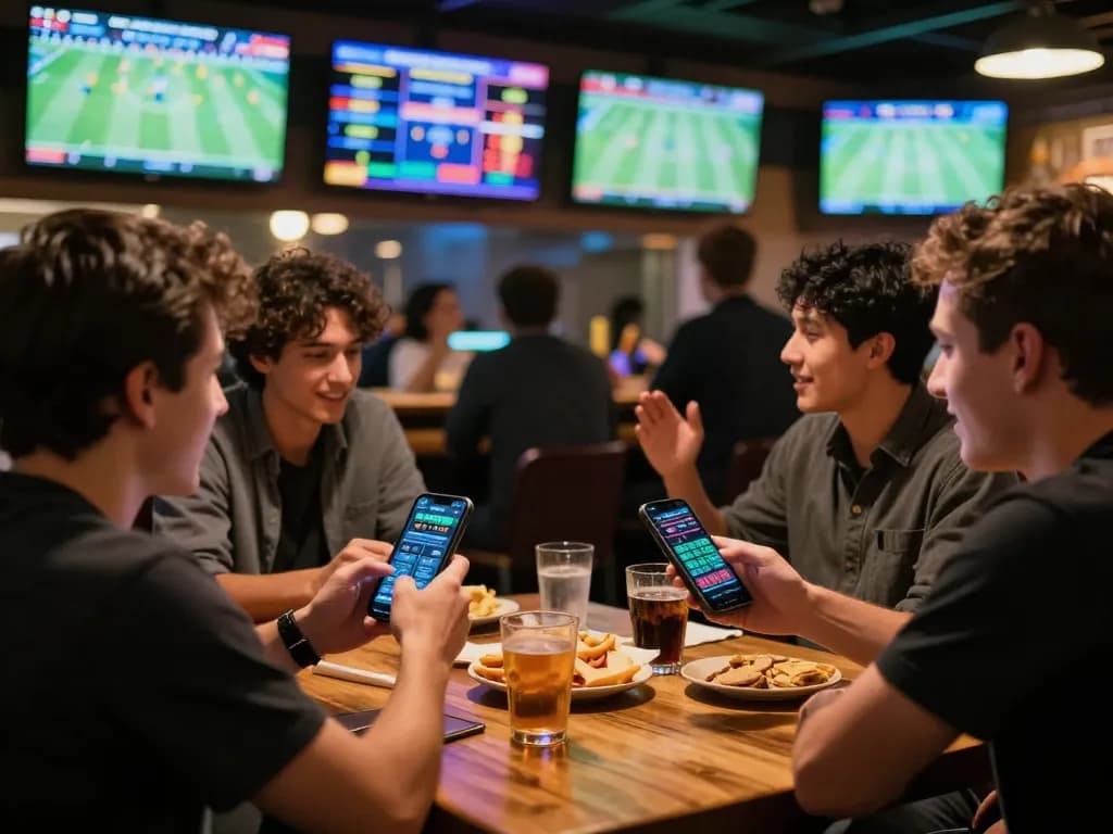 Bet with excitement at sports events on god55vn app while discussing strategies with friends