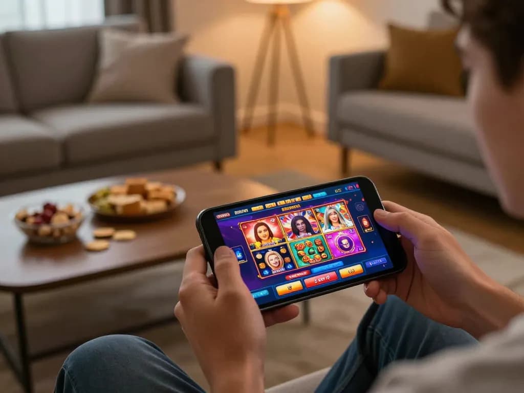 Fun88 app interface displaying exciting slot games on a smartphone, showcasing engaging online gambling.