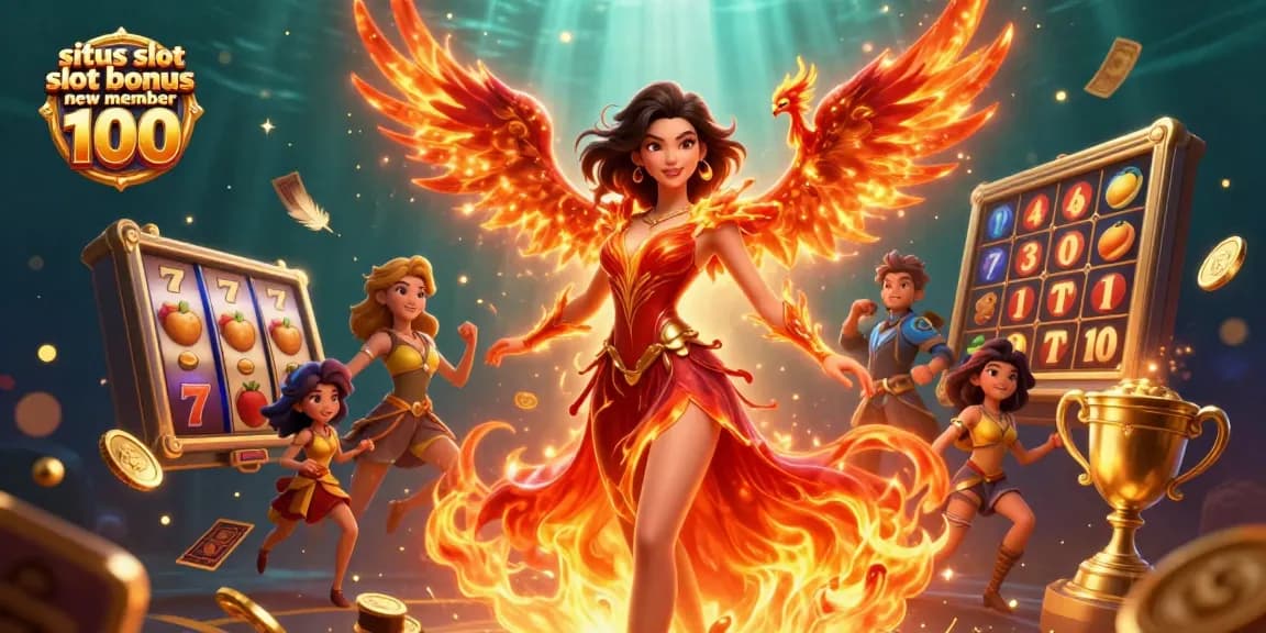 Experience the excitement of situs slot bonus new member 100 with captivating visuals and engaging slot elements.