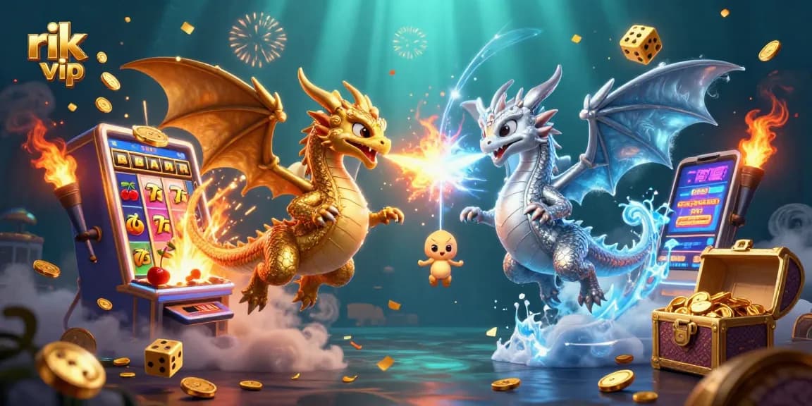 Experience thrilling wins with rik vip's dual dragon adventure amidst exploding jackpots and casino excitement.