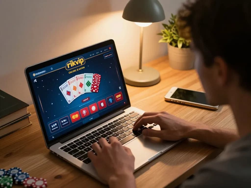 Player engaged in a strategic session on rikvip online casino, focused on gaming interface and betting options.