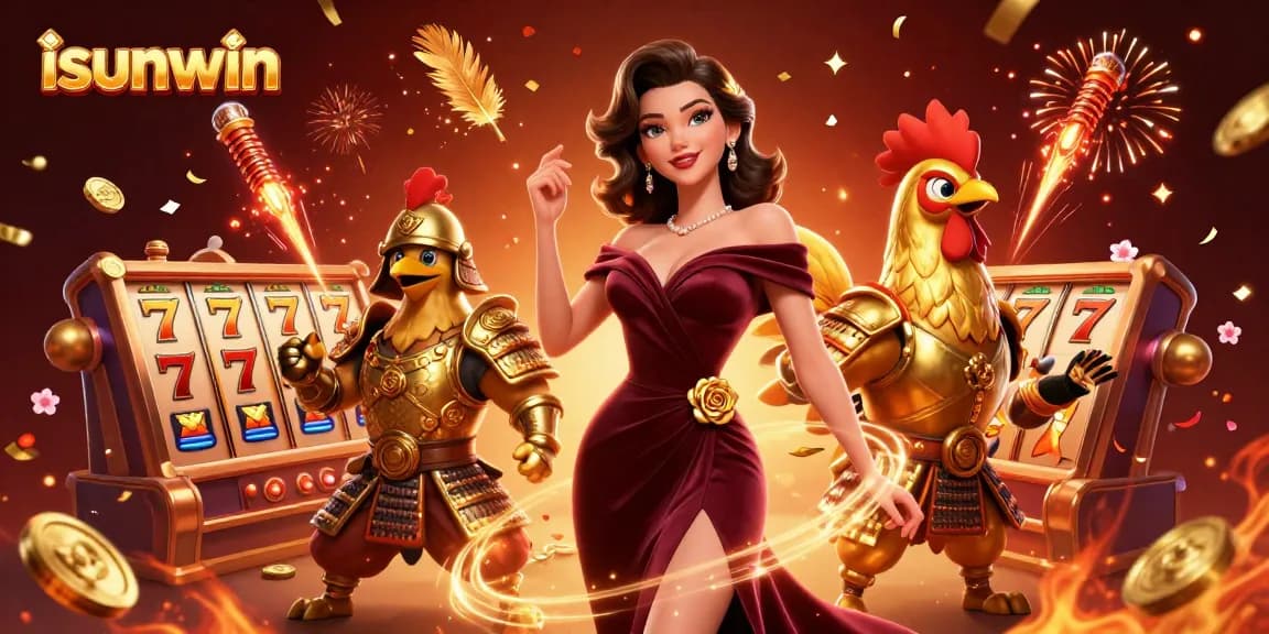 Experience the excitement of isunwin with dynamic jackpots, vibrant fireworks, and engaging slot reels.
