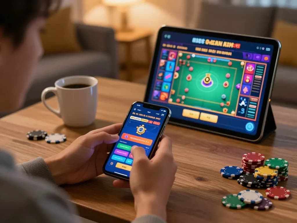 Engaging with GG88 com online casino app on smartphone for strategic gameplay.