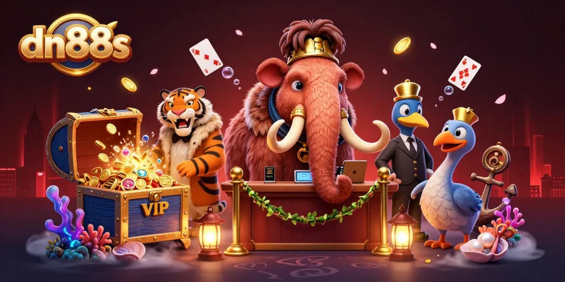 Experience dn88s excitement with our vibrant casino illustration featuring epic characters and game elements.