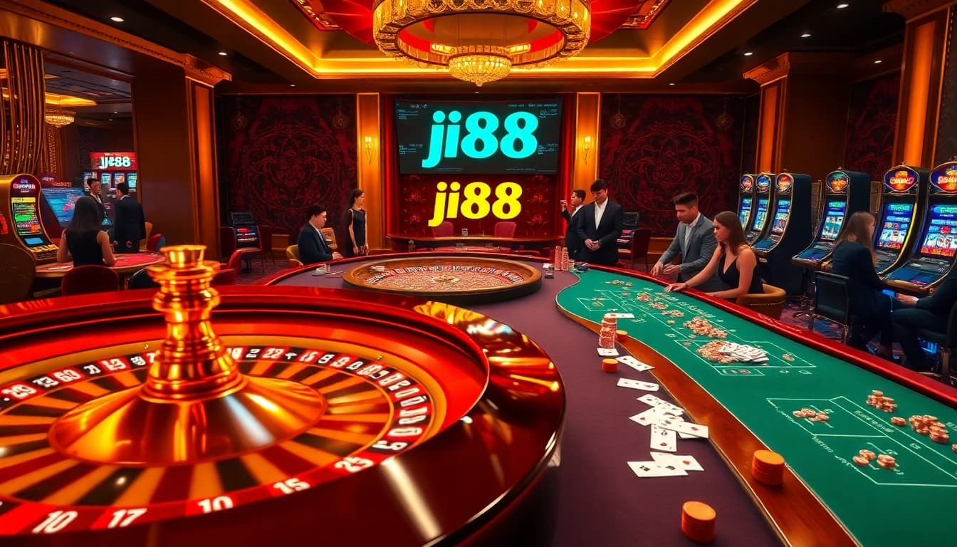 Experience the thrill of high-stakes gambling at j88 casino with lively tables and vibrant atmosphere.