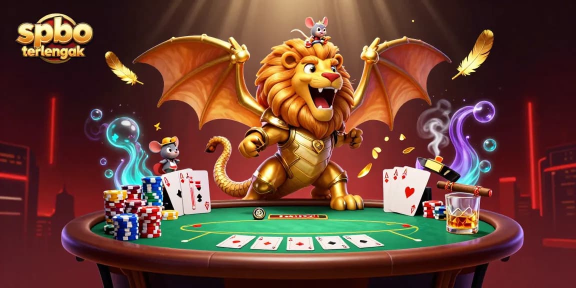 Experience excitement with spbo terlengkap poker action in a dynamic 3D illustrated scene.