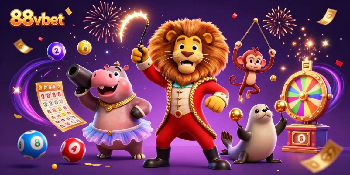 Engage with vibrant 88vbet casino scene full of colorful games, celebrating with dynamic prizes.
