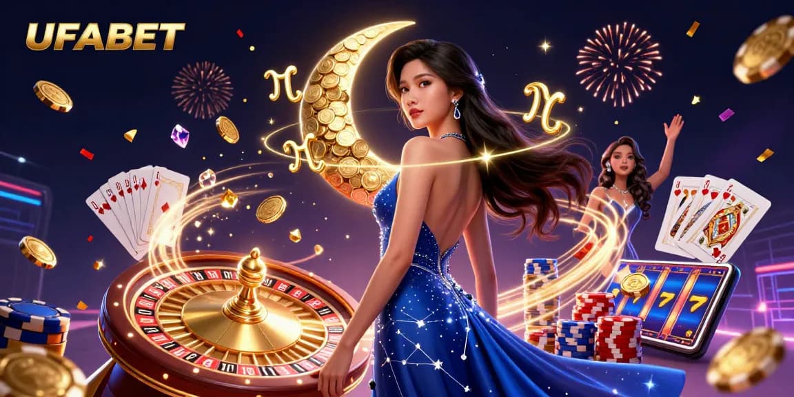 Spin the reels of UFABET's dynamic casino experience with luxurious visuals and vibrant gaming elements.