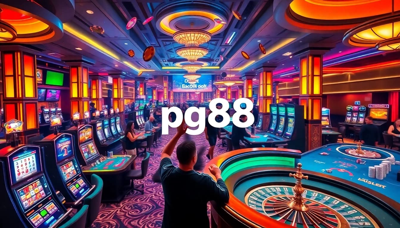 Experience the thrill of pg88 casino with players celebrating at the roulette wheel.