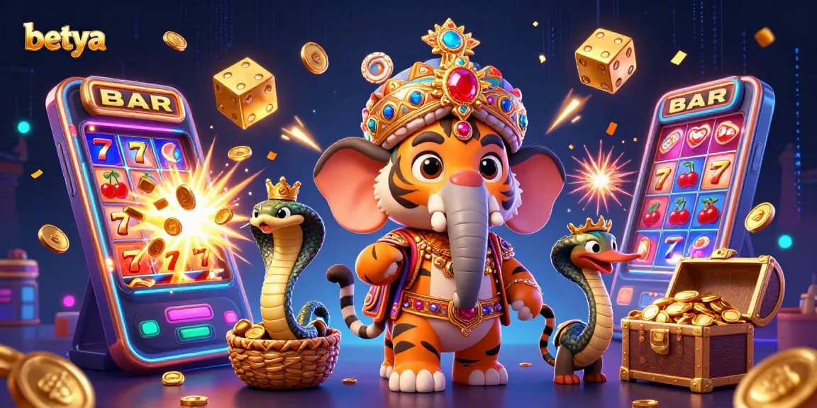Betya slot machines burst open, showcasing vibrant symbols and a colorful casino scene filled with excitement.