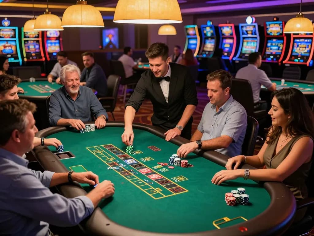 Experience thrilling live dealer blackjack at JUARA88 with players engaged in strategic moments and vibrant atmosphere.
