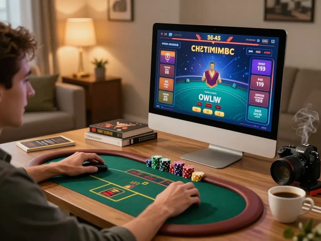 Engaged player at home exploring winning strategies on megaplus88 online gambling platform