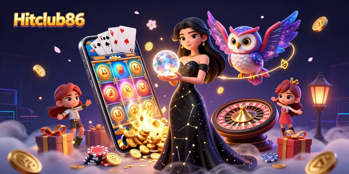 Experience thrilling gameplay at Hitclub86 with vibrant casino elements and mystical characters.