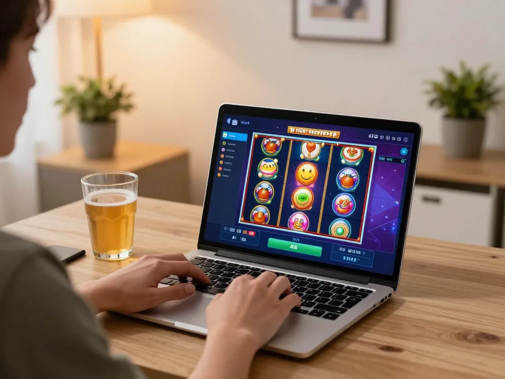 Experience excitement with octaslot as player engages with colorful online slot game.