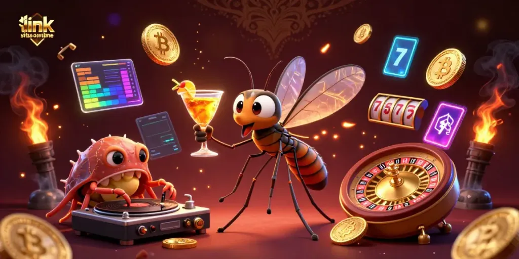 Visualisasi menakjubkan tentang link situs slot online dengan karakter kasino 3D yang dinamis.