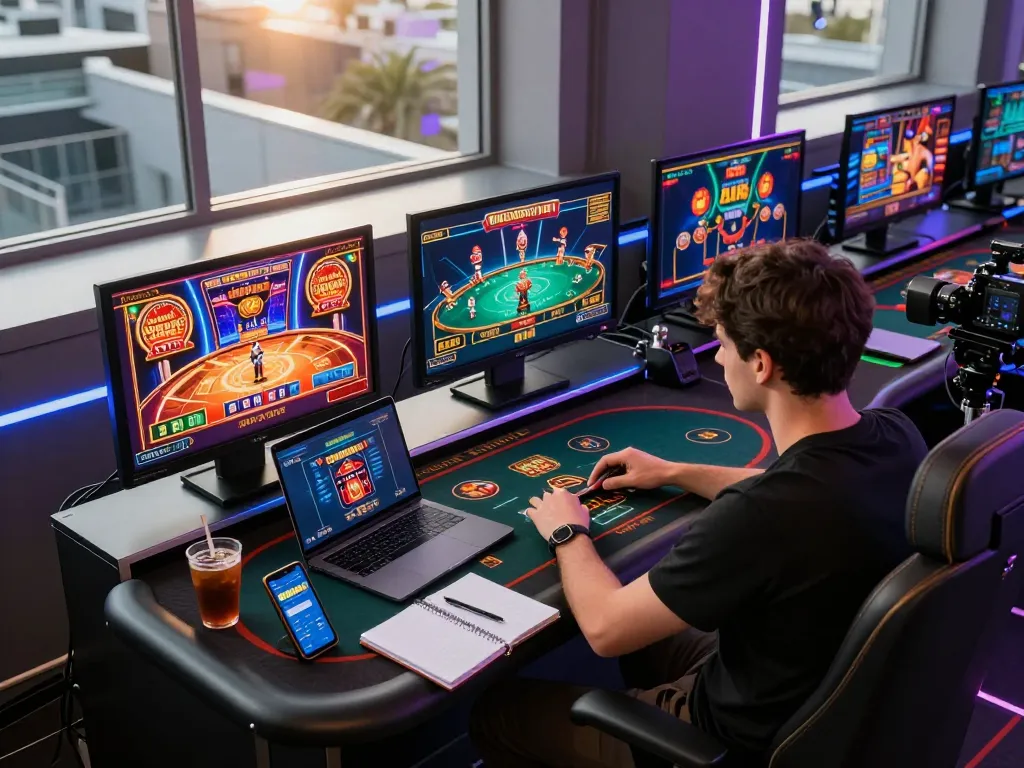 Experience engaging gameplay with 888New app on multiple screens showcasing a modern gaming setup.