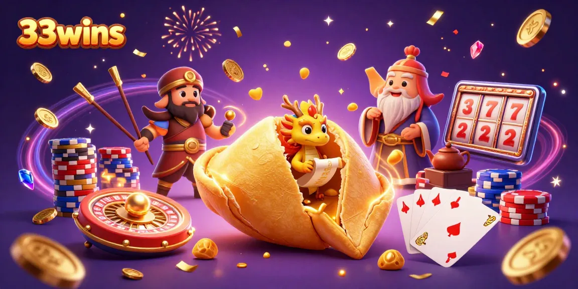 Experience winning thrills at 33wins with captivating casino elements in a vibrant scene.