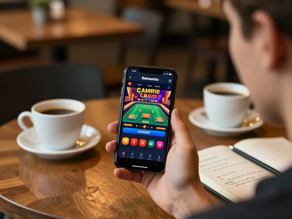 Engaging gameplay on the Betmentoto app displayed on smartphone, highlighting mobile casino experience.