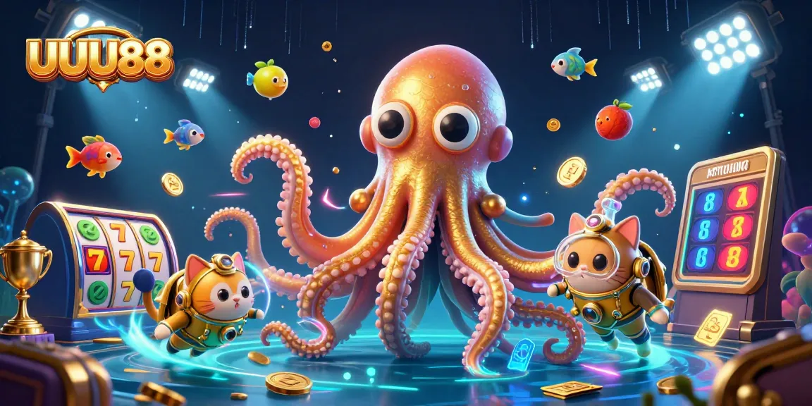 Experience the thrilling gameplay of UUU88 with a treasure-filled kraken scene.