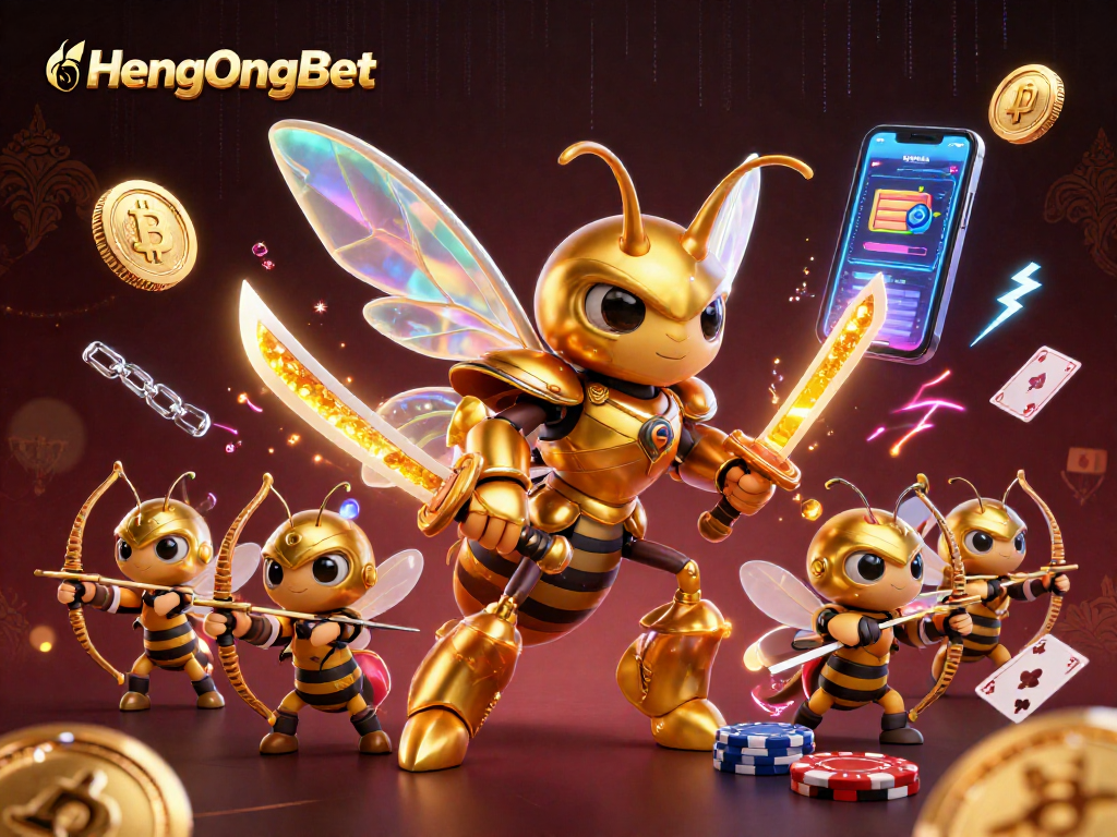 Engage with HengOngBet's casino action featuring a samurai hornet and poker scene.