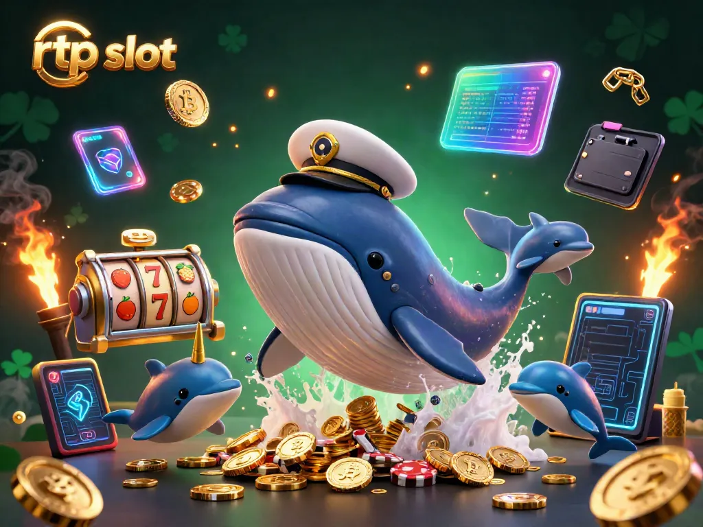 Experience thrilling rtp slot excitement with whales, coins, and crypto elements in stunning 3D art.