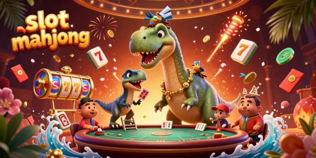 Permainan slot mahjong yang penuh dengan simbol keberuntungan dan suasana kasino yang menakjubkan.