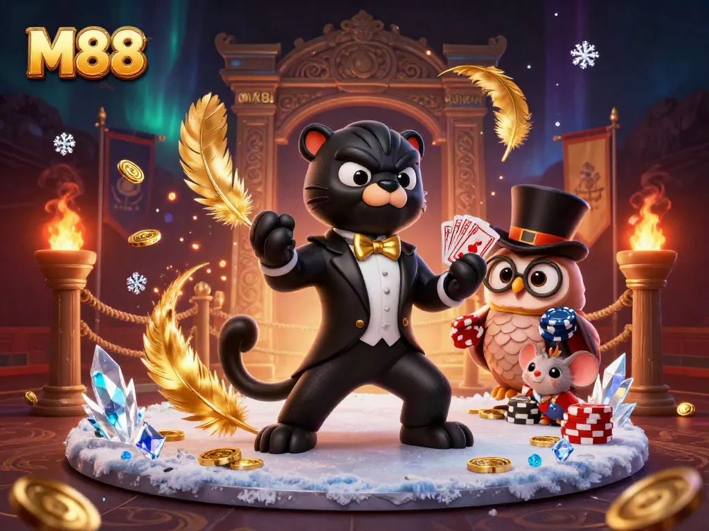 Cá cược tuyệt vời tại M88 link với panther lịch lãm và owl thông minh trong bối cảnh sòng bạc