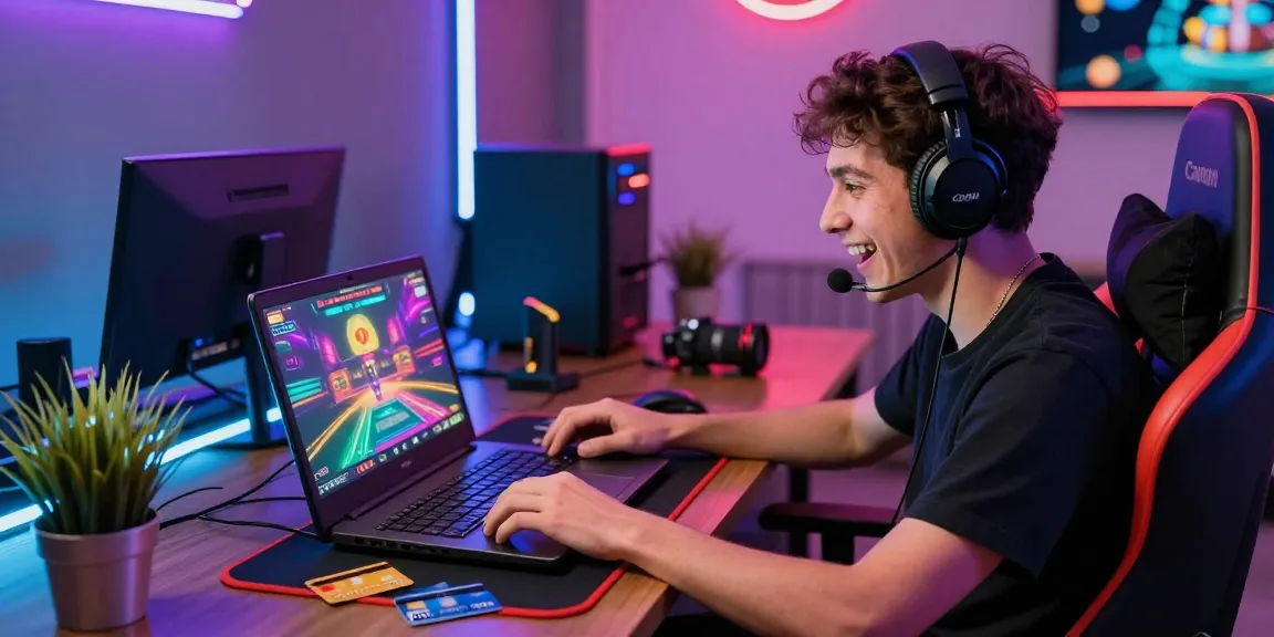 Player enjoying a thrilling gaming session at an online casino, showcasing Mastercard options and a vibrant atmosphere inspired by https://being-there.org.uk.