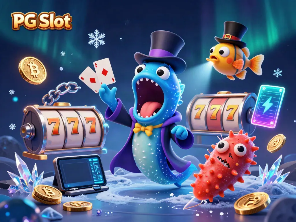 Engage in the excitement of PG Slot with a magical underwater scene featuring lively characters and dynamic gaming elements.