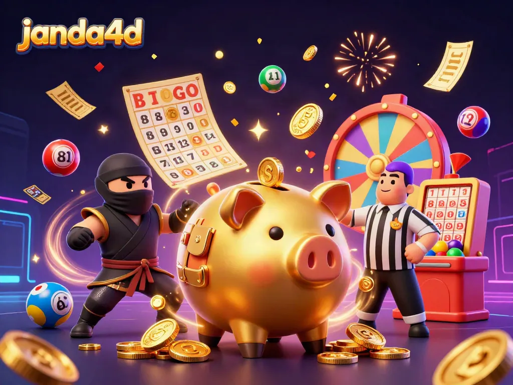 Menangkan keseruan di janda4d dengan ilustrasi digital kasino yang meriah.