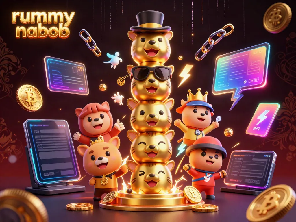 Mainkan rummy nabob dengan keran totem pole penuh warna dalam suasana permainan kasino yang meriah.
