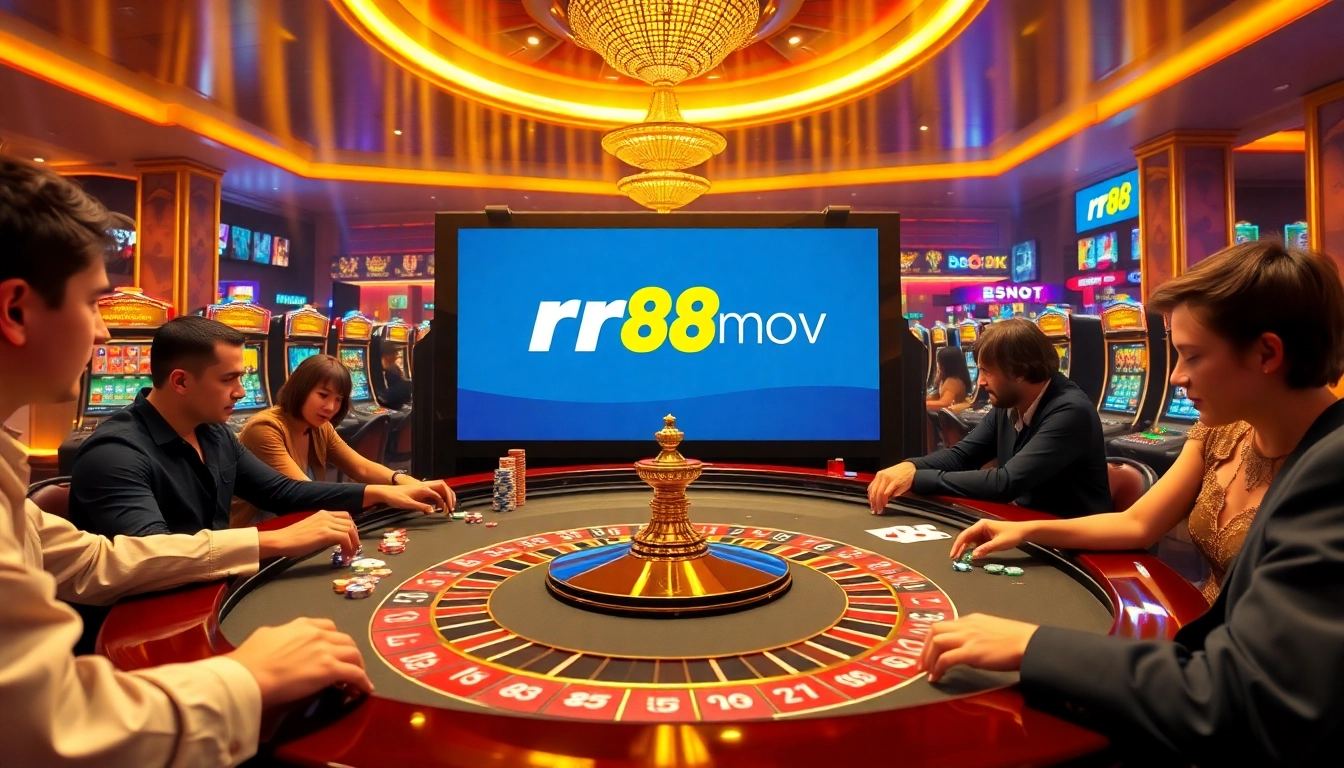 Experience the excitement of rr88 mov with vibrant casino games and players at the tables.