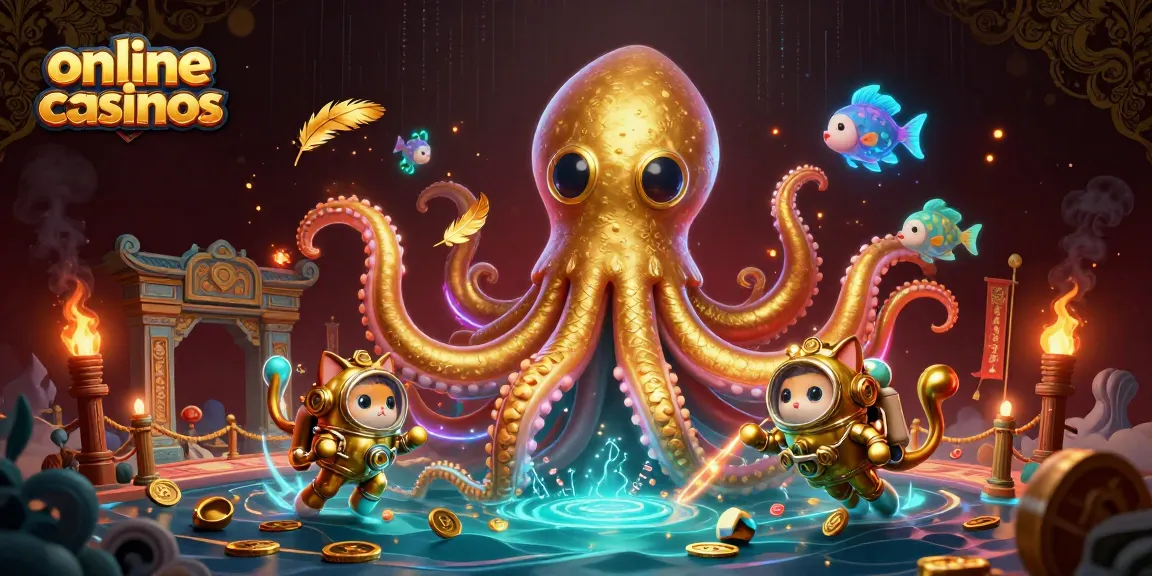 Experience excitement with online casinos featuring a colossal kraken and dynamic gaming elements.