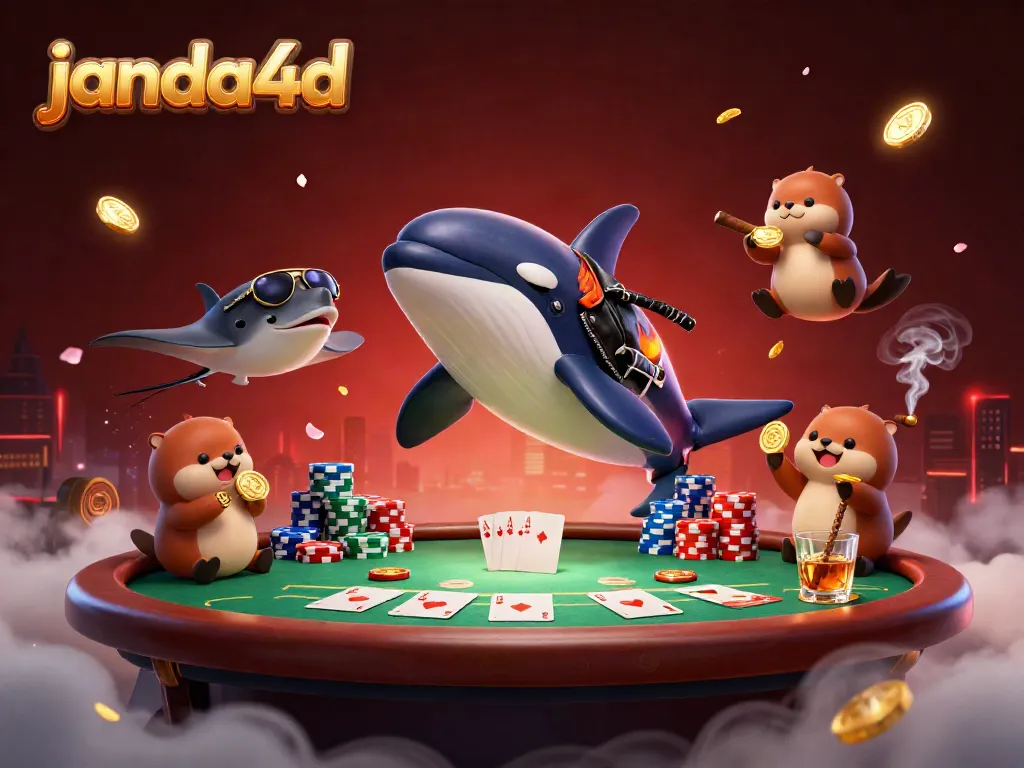 Janda4d menampilkan orca jutawan, stingray keren, dan anak berang-berang yang bermain sambil menggenggam koin emas