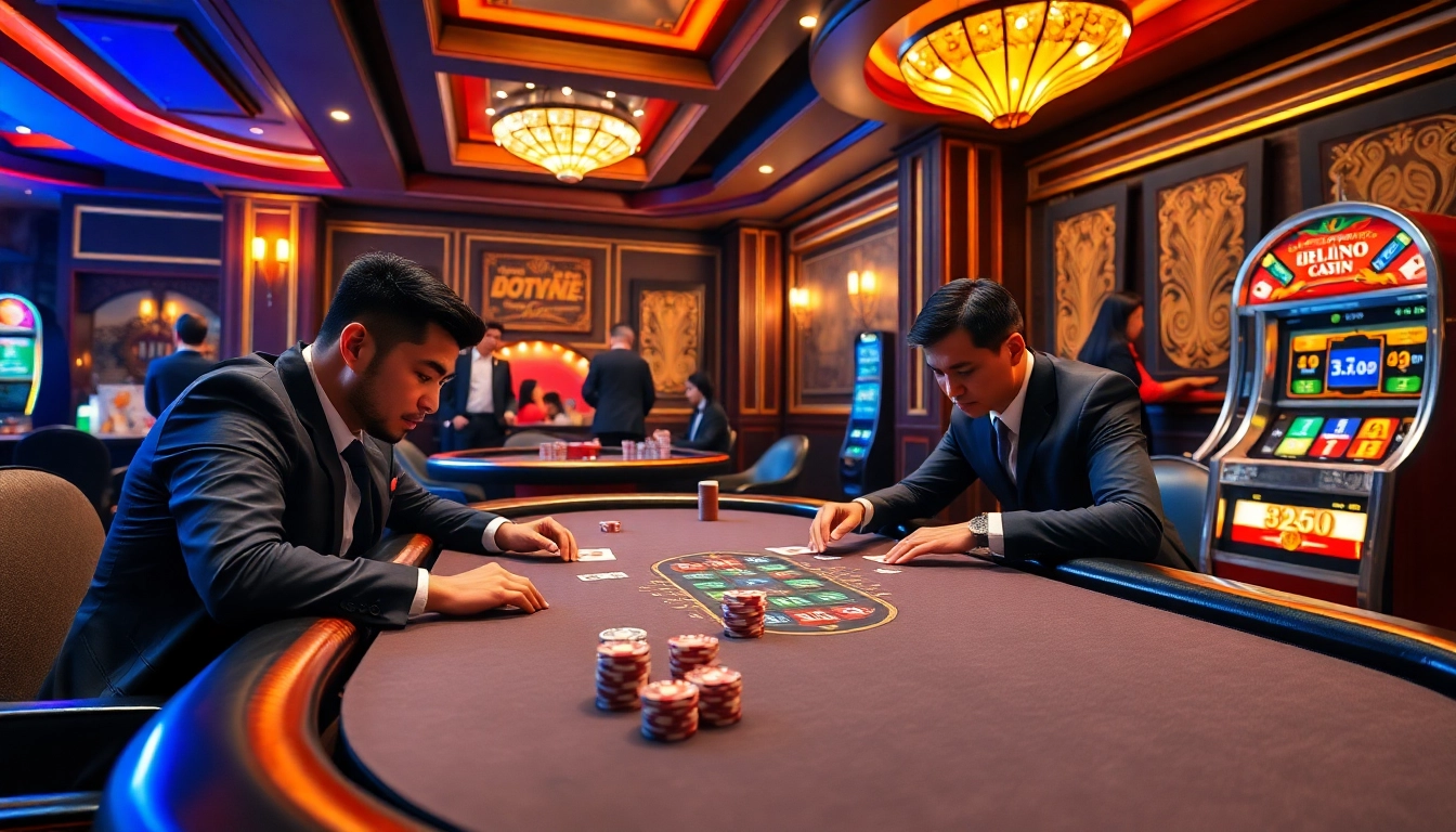 Experience the excitement of NHÀ CÁI BEM88 with intense poker games and dazzling casino visuals.