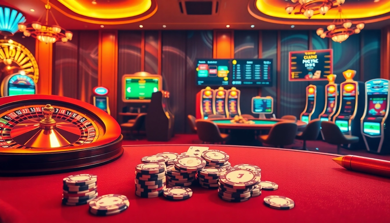 Experience the excitement of amanahtoto with vibrant casino visuals showcasing thrill-inducing games.