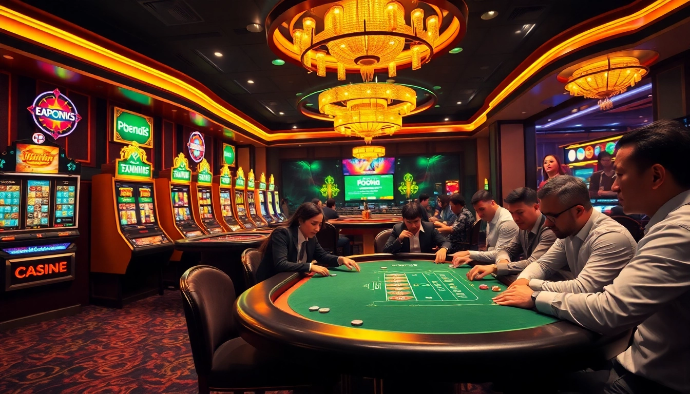 Spin exciting jackpots at https://nohudoithuong.life/ with vibrant slot machines and poker tables.